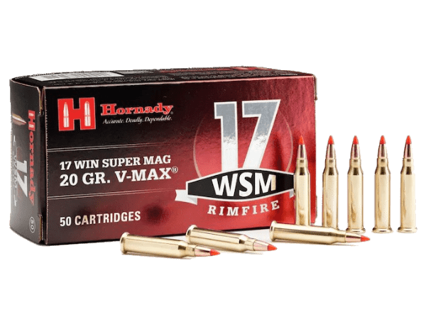 Hornady Ammunition 17 Winchester Super Magnum 20 Grain V-MAX Box of 50